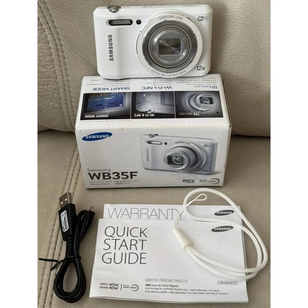 Samsung WB35F 16.2MP WIFi Digital Smart Camera - New White Open Box